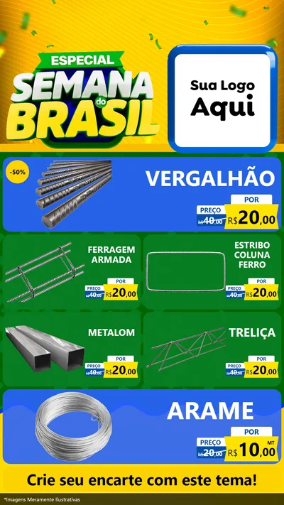 Modelo de TV para TV Vertical com o tema Especial Semana do Brasil para Ferragens