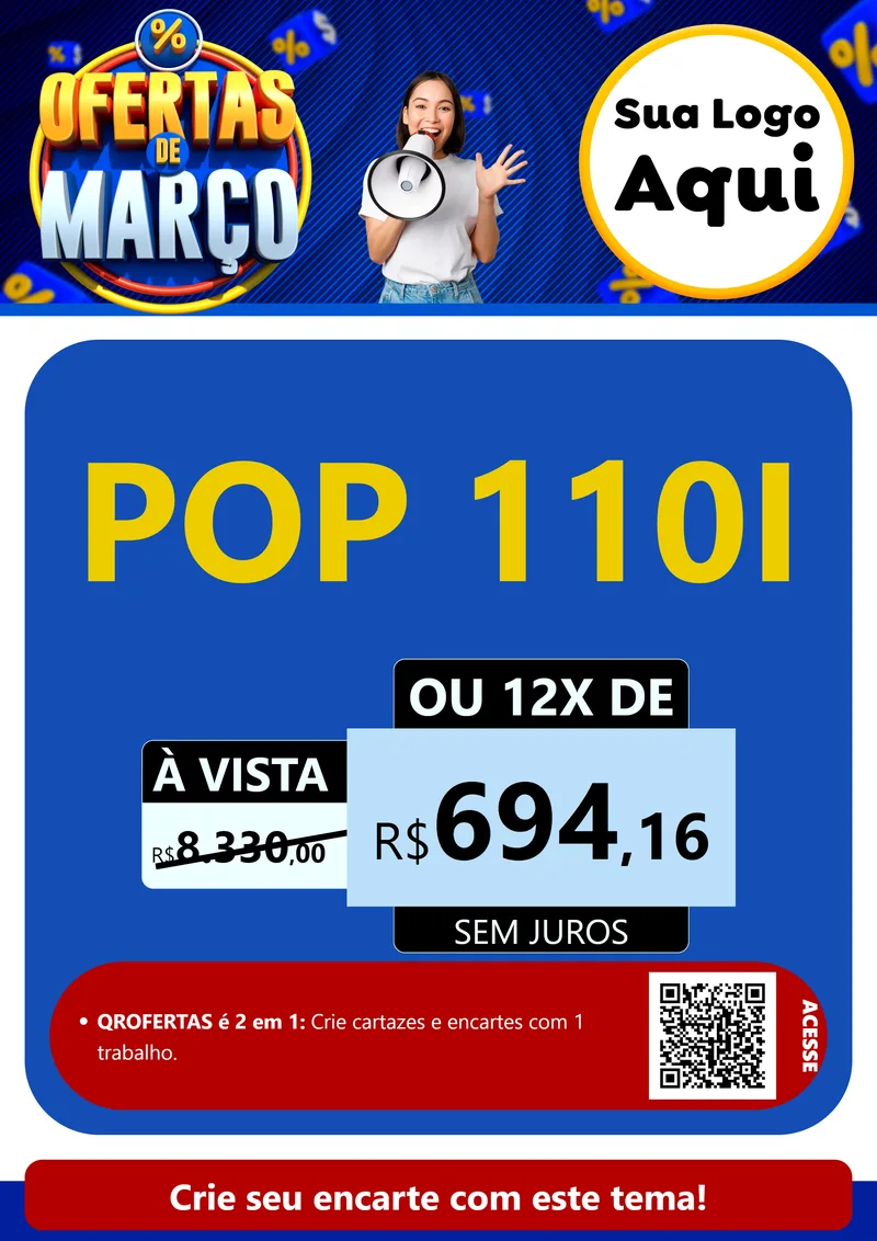 Modelo de Cartaz para Cartaz A4 Vertical com o tema Ofertas de Março para Concessionaria de Motos