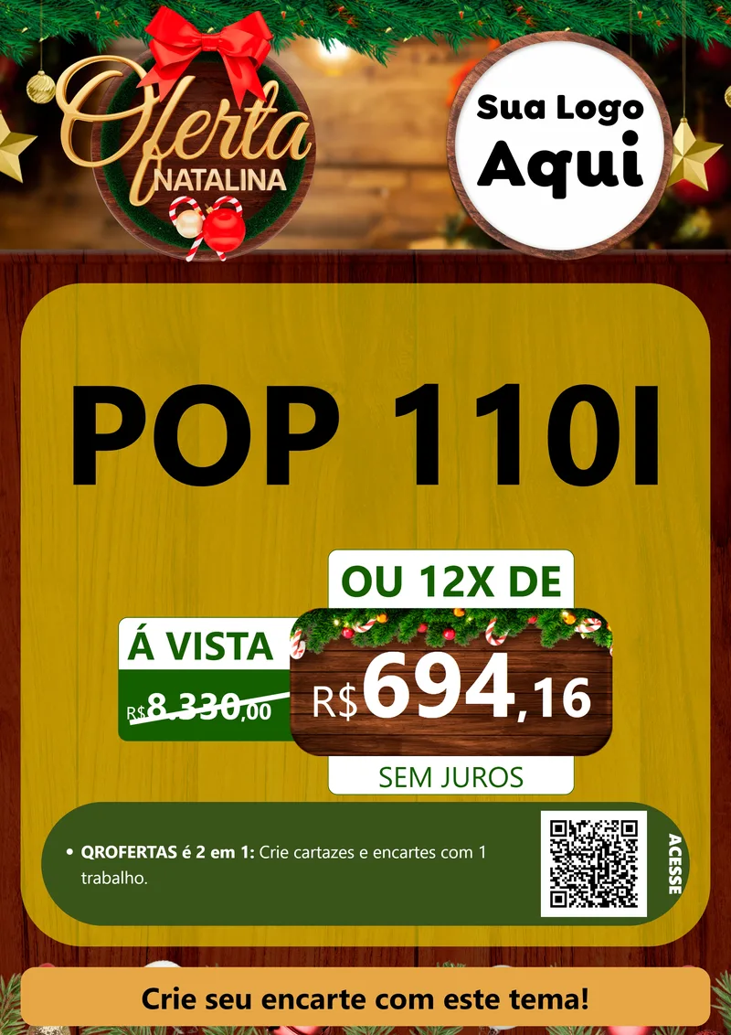 Modelo de Cartaz para Cartaz A4 Vertical com o tema Ofertas Natalina para Concessionaria de Motos