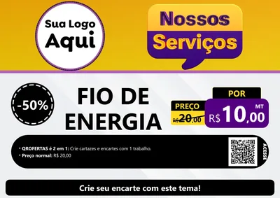 Modelo de Cartaz para Cartaz A4 Horizontal com o tema Nossos Serviços para Materiais Elétricos