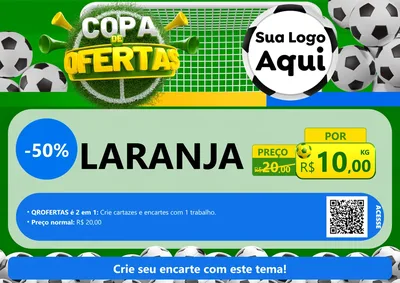 Modelo de Cartaz para Cartaz A4 Horizontal com o tema Copa De Ofertas para Hortifrúti