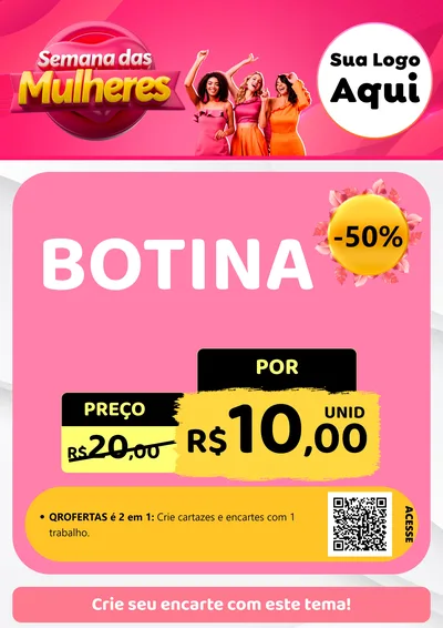 Modelo de Cartaz para Cartaz A4 Vertical com o tema Semana das Mulheres para Agropecuária