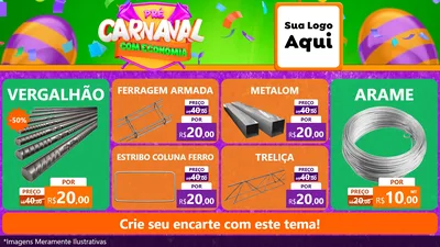 Modelo de TV para TV Horizontal com o tema Pré-Carnaval Com Economia para Ferragens