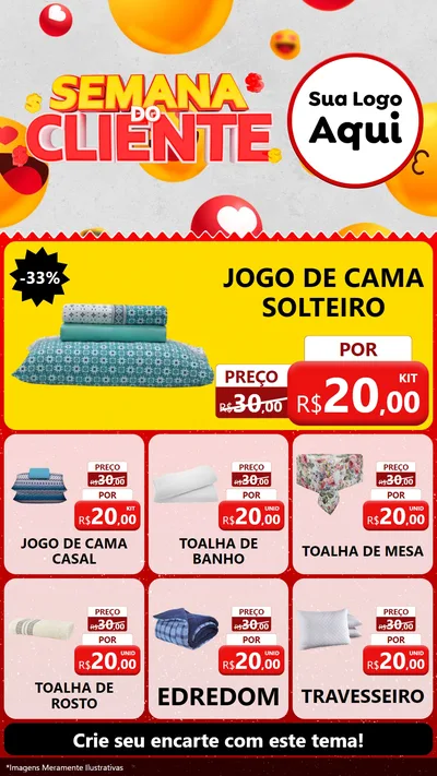 Modelo de Rede Social para Stories com o tema Semana do Cliente para Cama, Mesa e Banho
