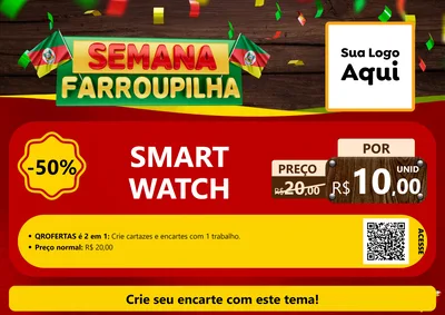 Modelo de Cartaz para Cartaz A4 Horizontal com o tema Semana Farroupilha para Informática