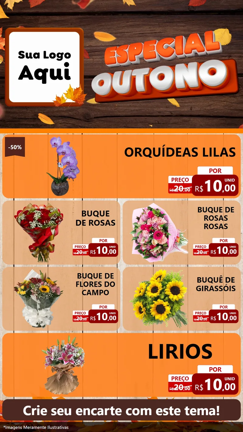 Modelo de TV para TV Vertical com o tema Especial Outono para Floricultura e jardim