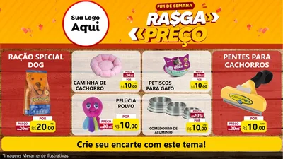 Modelo de TV para TV Horizontal com o tema Fim de Semana Rasga Preços para Pet Shop