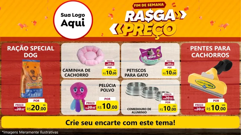 Modelo de TV para TV Horizontal com o tema Fim de Semana Rasga Preços para Pet Shop