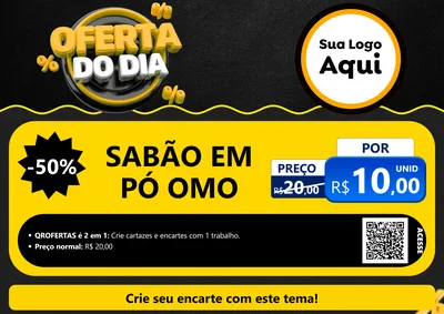 Modelo de Cartaz para Cartaz A4 Horizontal com o tema Oferta Do Dia para Produtos de Limpeza