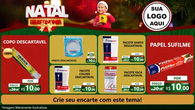 Modelo de TV para TV Horizontal com o tema Natal da Economia para Embalagens