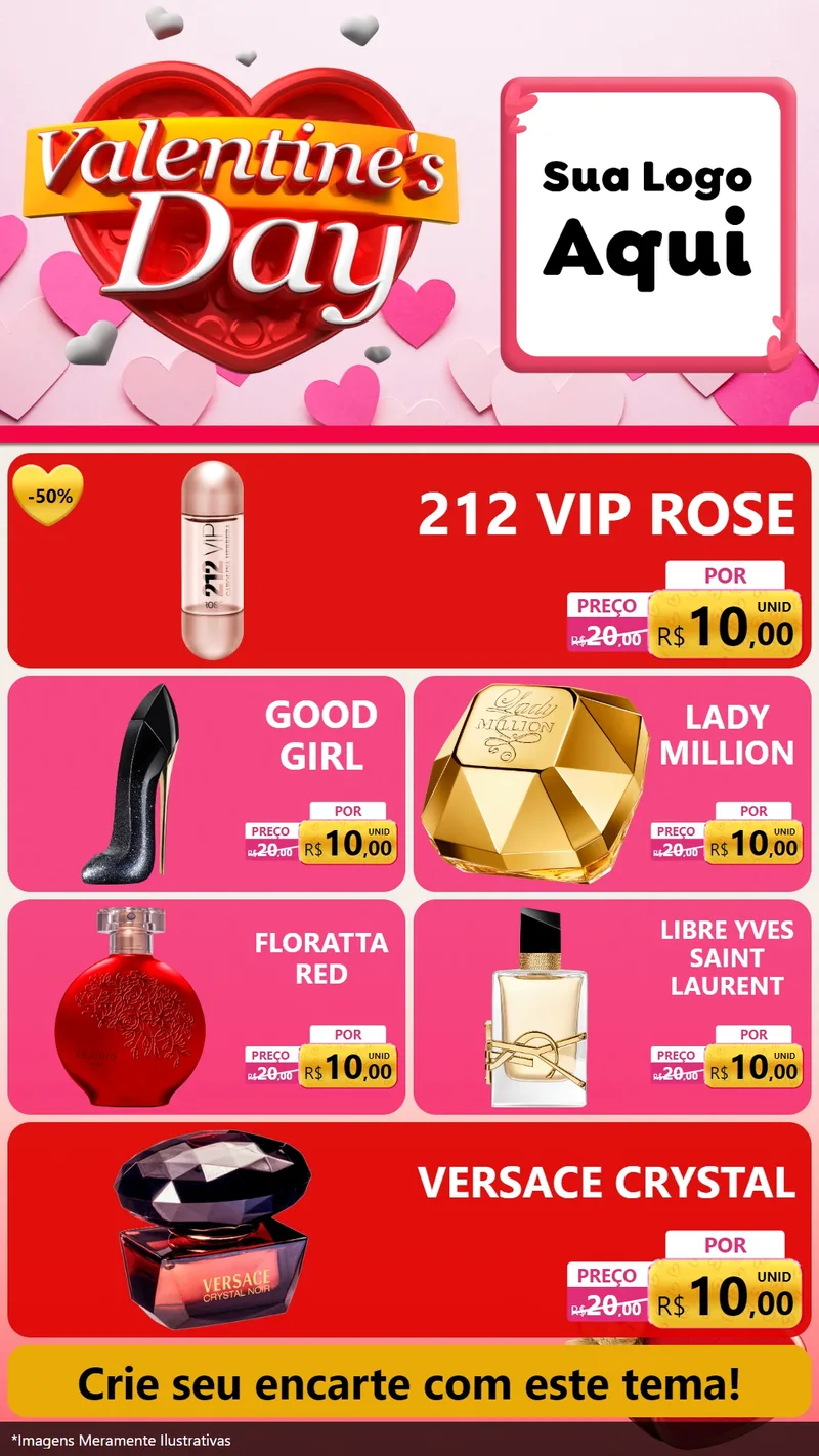 Modelo de TV para TV Vertical com o tema Valentine's Day para Perfumes