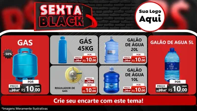 Modelo de TV para TV Horizontal com o tema Sexta Black para Água e gás