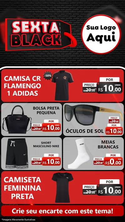 Modelo de TV para TV Vertical com o tema Sexta Black para Roupas e acessórios