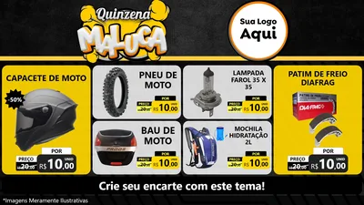 Modelo de TV para TV Horizontal com o tema Quinzena Maluca para Moto peças
