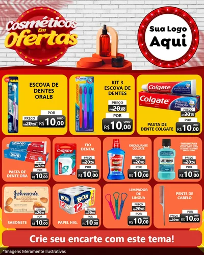 Modelo de Rede Social para Feed Instagram com o tema Cosméticos em Ofertas