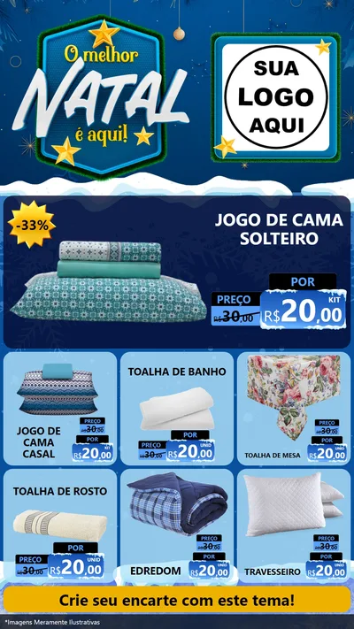 Modelo de Rede Social para Stories com o tema O Melhor Natal É Aqui! para Cama, Mesa e Banho