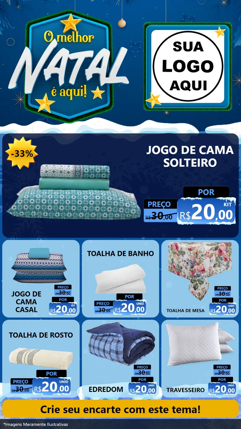 Modelo de Rede Social para Stories com o tema O Melhor Natal É Aqui! para Cama, Mesa e Banho