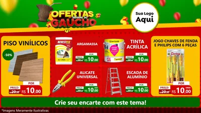 Modelo de TV para TV Horizontal com o tema Ofertas Semana Do Gaúcho para Material para Construção