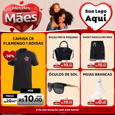 Modelo de Rede Social para Feed Facebook com o tema Mês das Mães para Roupas e acessórios