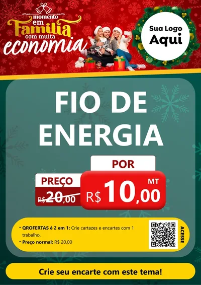 Modelo de Cartaz para Cartaz A4 Vertical com o tema Momento em Família (Natal) para Materiais Elétricos