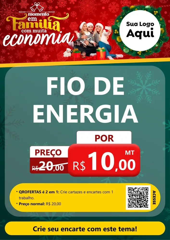 Modelo de Cartaz para Cartaz A4 Vertical com o tema Momento em Família (Natal) para Materiais Elétricos
