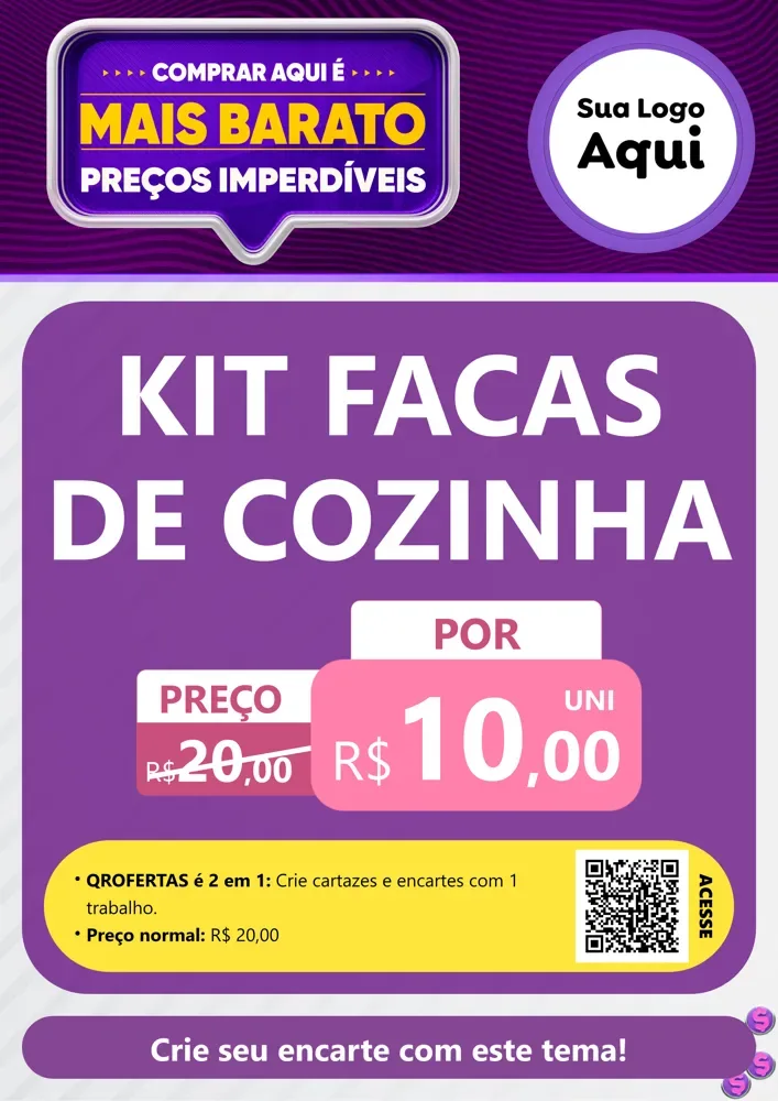 Modelo de Cartaz para Cartaz A4 Vertical com o tema Mais Barato para Utilidades Domésticas