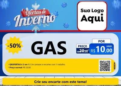 Modelo de Cartaz para Cartaz A4 Horizontal com o tema Ofertas de Inverno para Água e gás