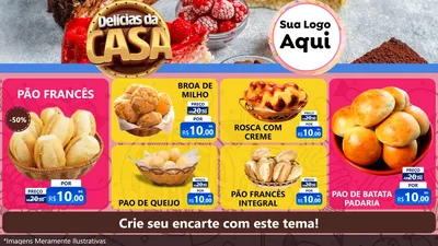 Modelo de TV para TV Horizontal com o tema Delícias da Casa para Padaria
