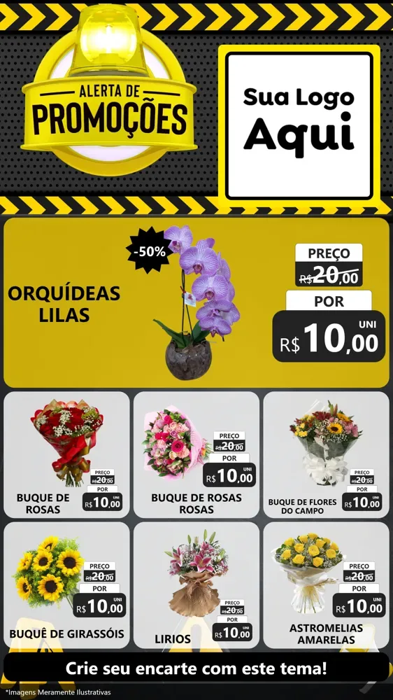 Modelo de Rede Social para Stories com o tema Alerta de Promoções para Floricultura e jardim