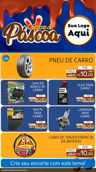 Modelo de TV para TV Vertical com o tema Ofertas de Páscoa para Auto peças
