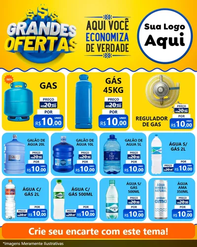 Modelo de Rede Social para Feed Instagram com o tema Grandes Ofertas para Água e gás