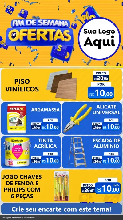 Modelo de TV para TV Vertical com o tema Fim de Semana de Ofertas para Material para Construção