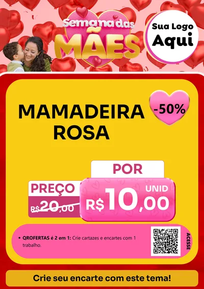 Modelo de Cartaz para Cartaz A4 Vertical com o tema Semana Das Mães para Bebês