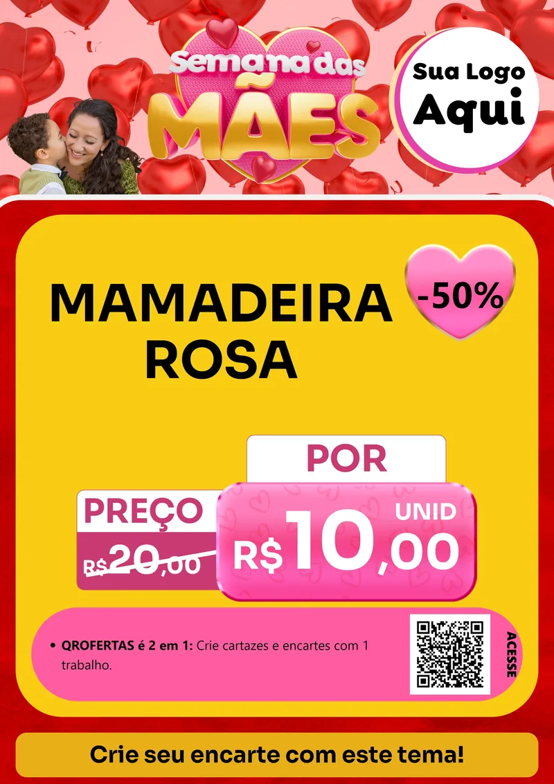 Modelo de Cartaz para Cartaz A4 Vertical com o tema Semana Das Mães para Bebês