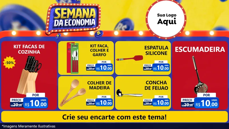 Modelo de TV para TV Horizontal com o tema Semana da Economia para Utilidades Domésticas