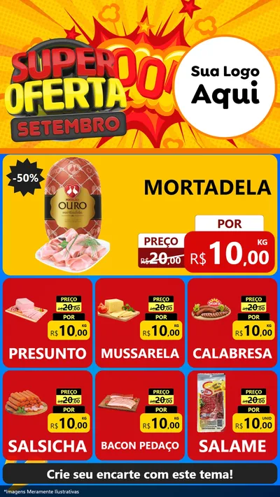 Modelo de Rede Social para Stories com o tema Super Oferta Setembro para Frios e Laticínios