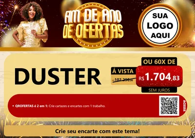 Modelo de Cartaz para Cartaz A4 Horizontal com o tema Fim de Ano de Ofertas para Concessionaria de Carros