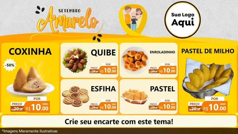 Modelo de TV para TV Horizontal com o tema Setembro Amarelo para Salgadaria