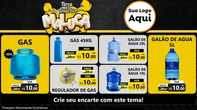 Modelo de TV para TV Horizontal com o tema Terça e Quarta Maluca para Água e gás