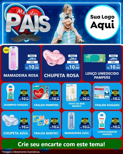 Modelo de Rede Social para Feed Instagram com o tema Mês Dos Pais para Bebês