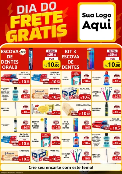 Modelo de Encarte para Encarte A4 Vertical com o tema Dia do Frete Grátis para Higiene Pessoal