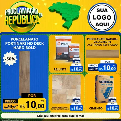 Modelo de Rede Social para Feed Facebook com o tema Proclamação da República para Pisos e revestimentos