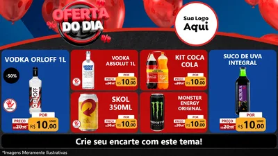 Modelo de TV para TV Horizontal com o tema Oferta do Dia para Distribuidora de bebidas