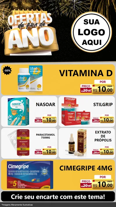Modelo de TV para TV Vertical com o tema Ofertas de Fim de Ano para Farmácia