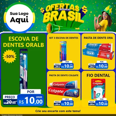 Modelo de Rede Social para Feed Facebook com o tema Ofertas Semana do Brasil para Higiene Pessoal