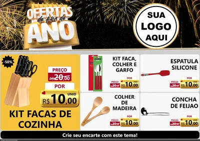 Modelo de Encarte para Encarte A4 Horizontal com o tema Ofertas de Fim de Ano para Utilidades Domésticas