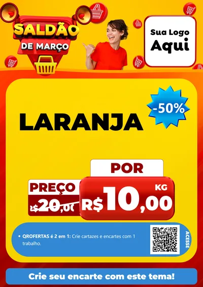 Modelo de Cartaz para Cartaz A4 Vertical com o tema Saldão de Março para Hortifrúti