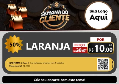 Modelo de Cartaz para Cartaz A4 Horizontal com o tema Semana do Cliente para Hortifrúti