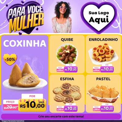Modelo de Rede Social para Feed Facebook com o tema Para Você, Mulher para Salgadaria