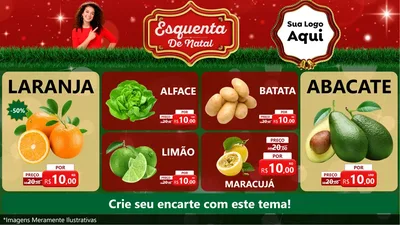 Modelo de TV para TV Horizontal com o tema Esquenta de Natal para Hortifrúti